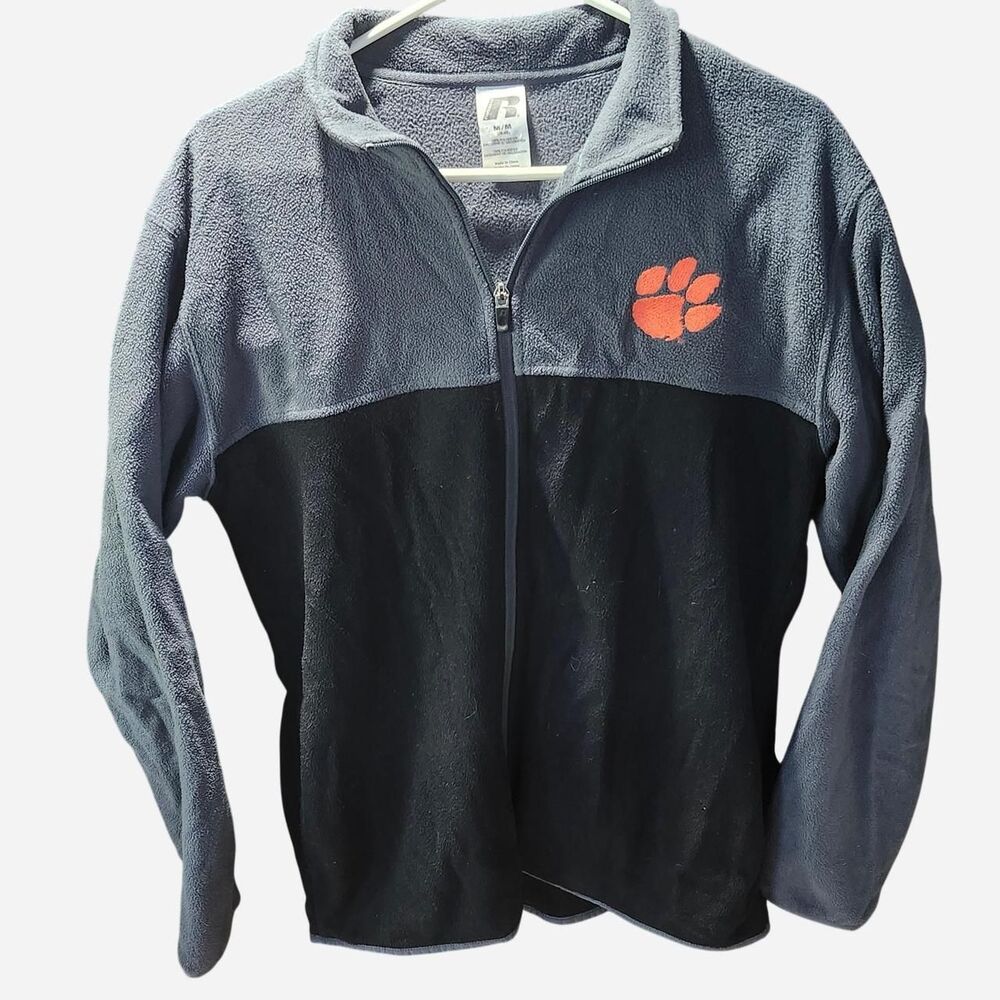 Russell Athletic Clemson Tigers Black Grey Fleece Jacket Womens Size M